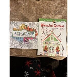 Adult Coloring Books Creative Haven Whimsical Gardens Art Of Seasons Lot Of 2